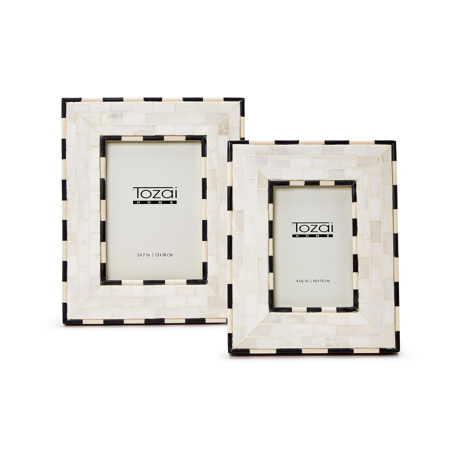 Brick Pattern Photo Frames, Set of 2