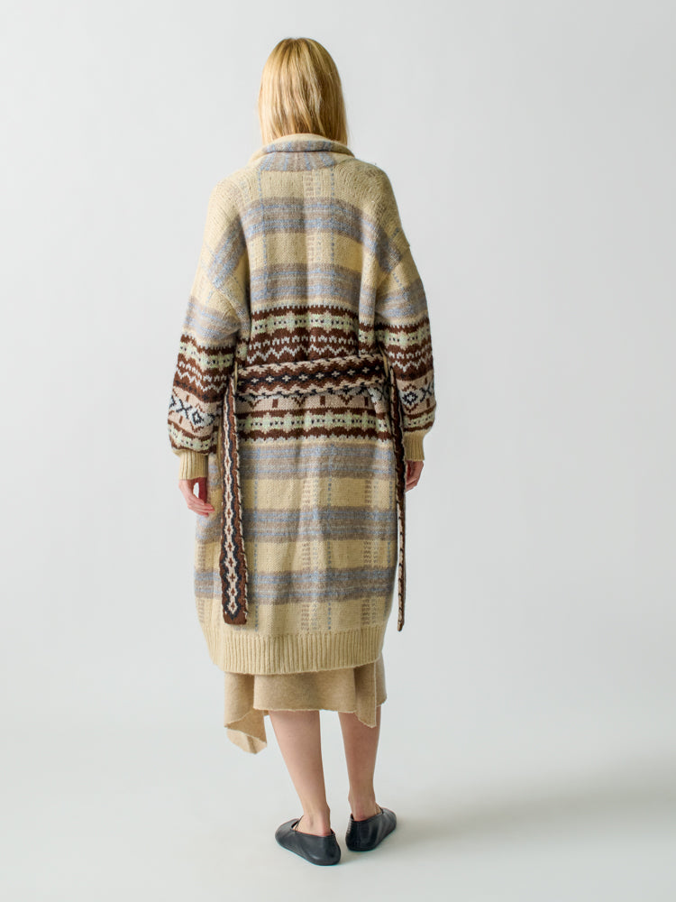 Bianca Plaid Fair Isle Robe Robe Lingua Franca   