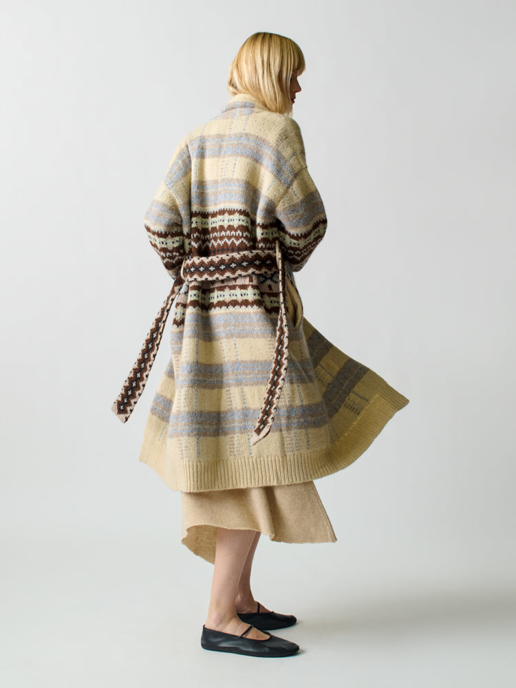 Bianca Plaid Fair Isle Robe Robe Lingua Franca   