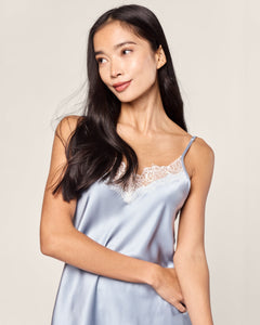 Women’s Silk Lace Cami Short Set in Periwinkle