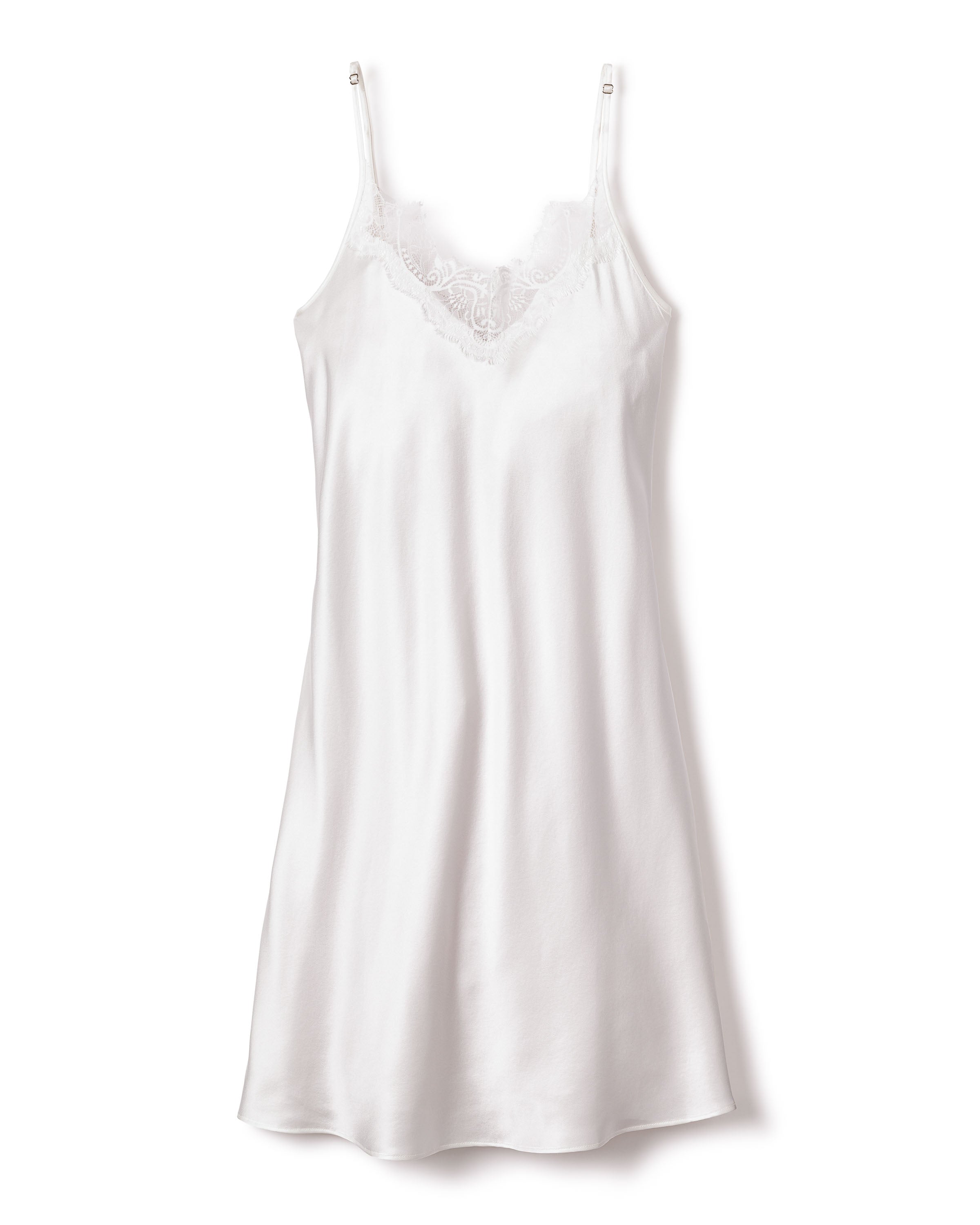 Women’s Silk Lace Slip Dress in White