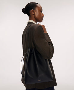 Drawstring Cabas in Black