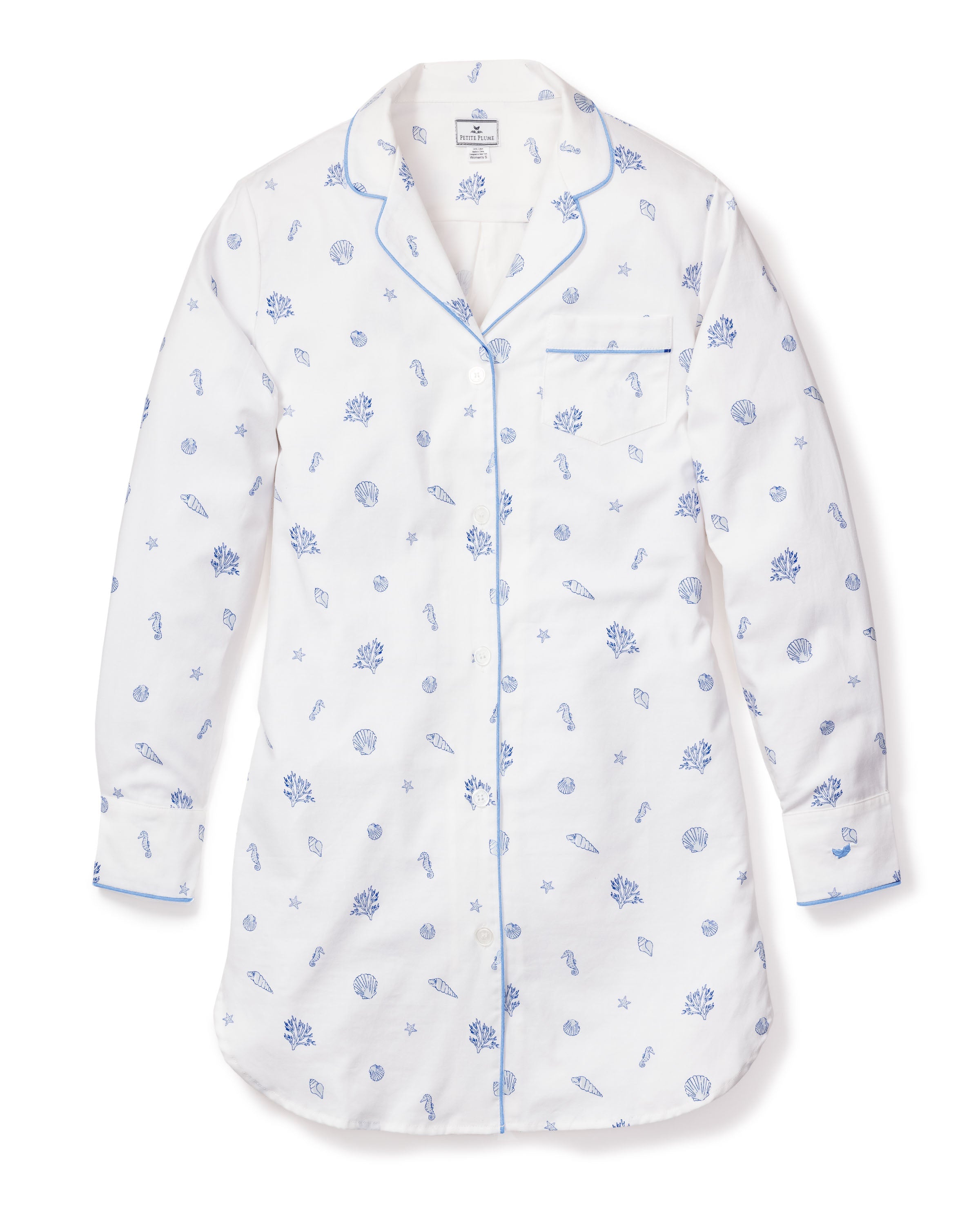 Women’s Twill Nightshirt in Suffolk Seashells