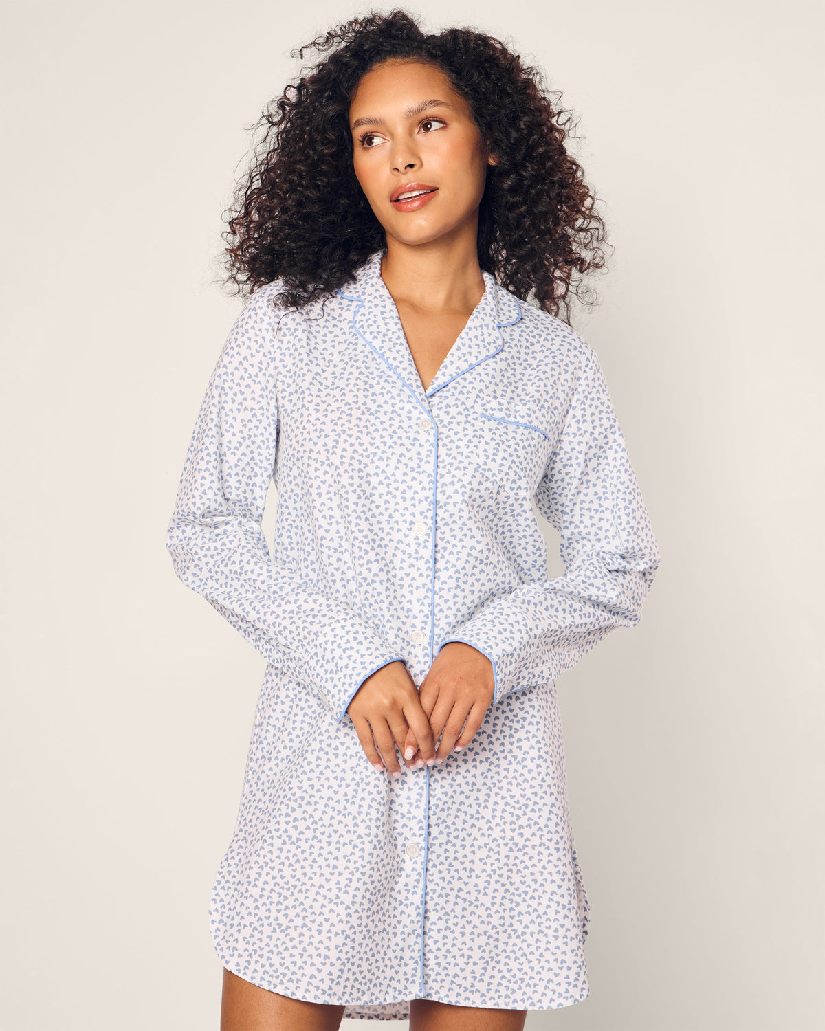 Women’s Twill Nightshirt in Bluehearts