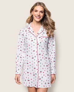 Women’s Twill Nightshirt in Winter Nostalgia