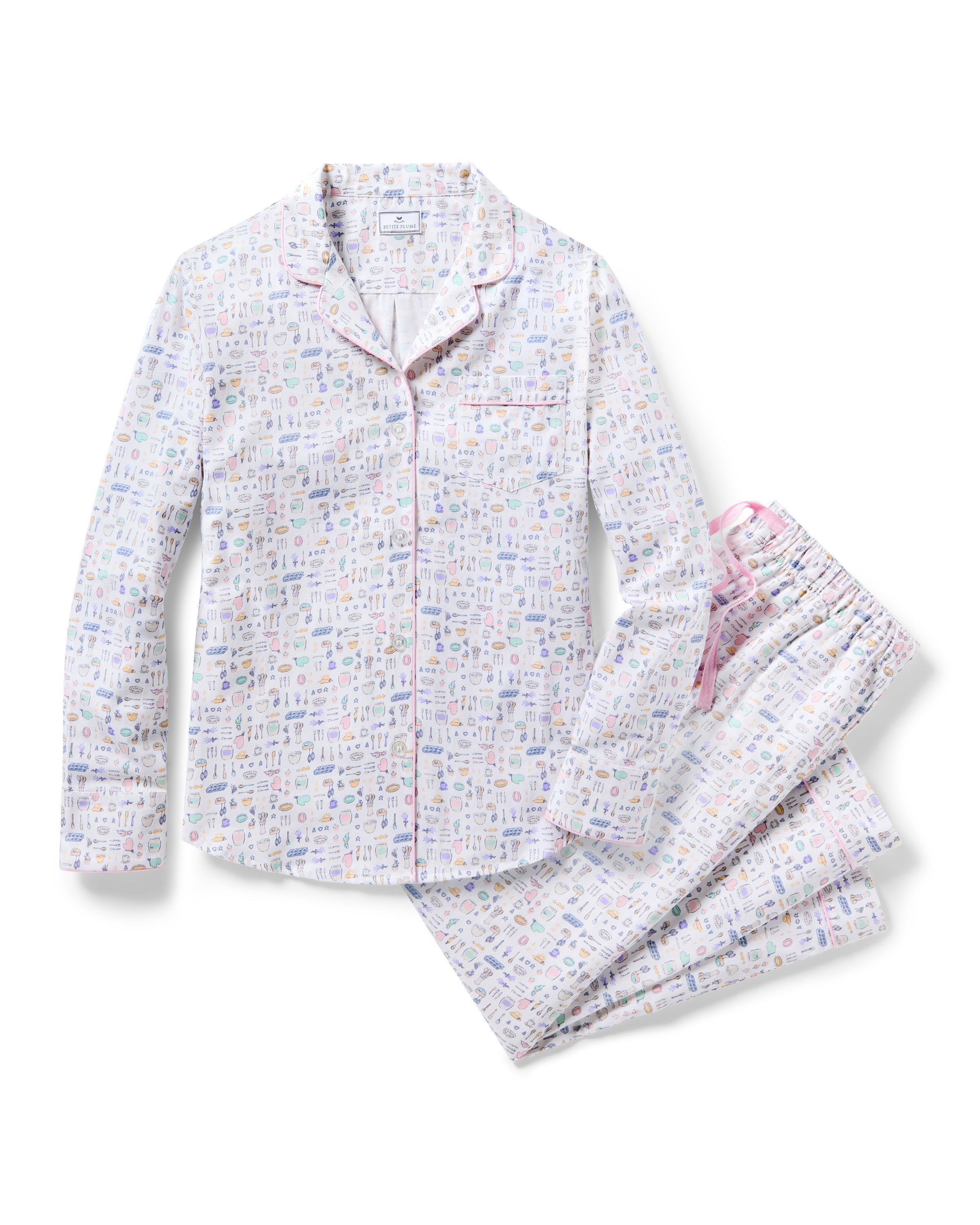 Women’s Twill Pajama Set in Baking Spirits Bright