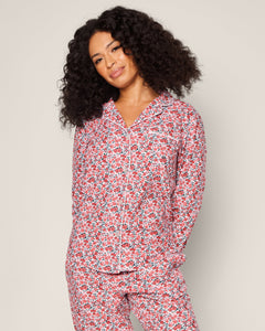 Women’s Twill Pajama Set in Fleurs des Bois