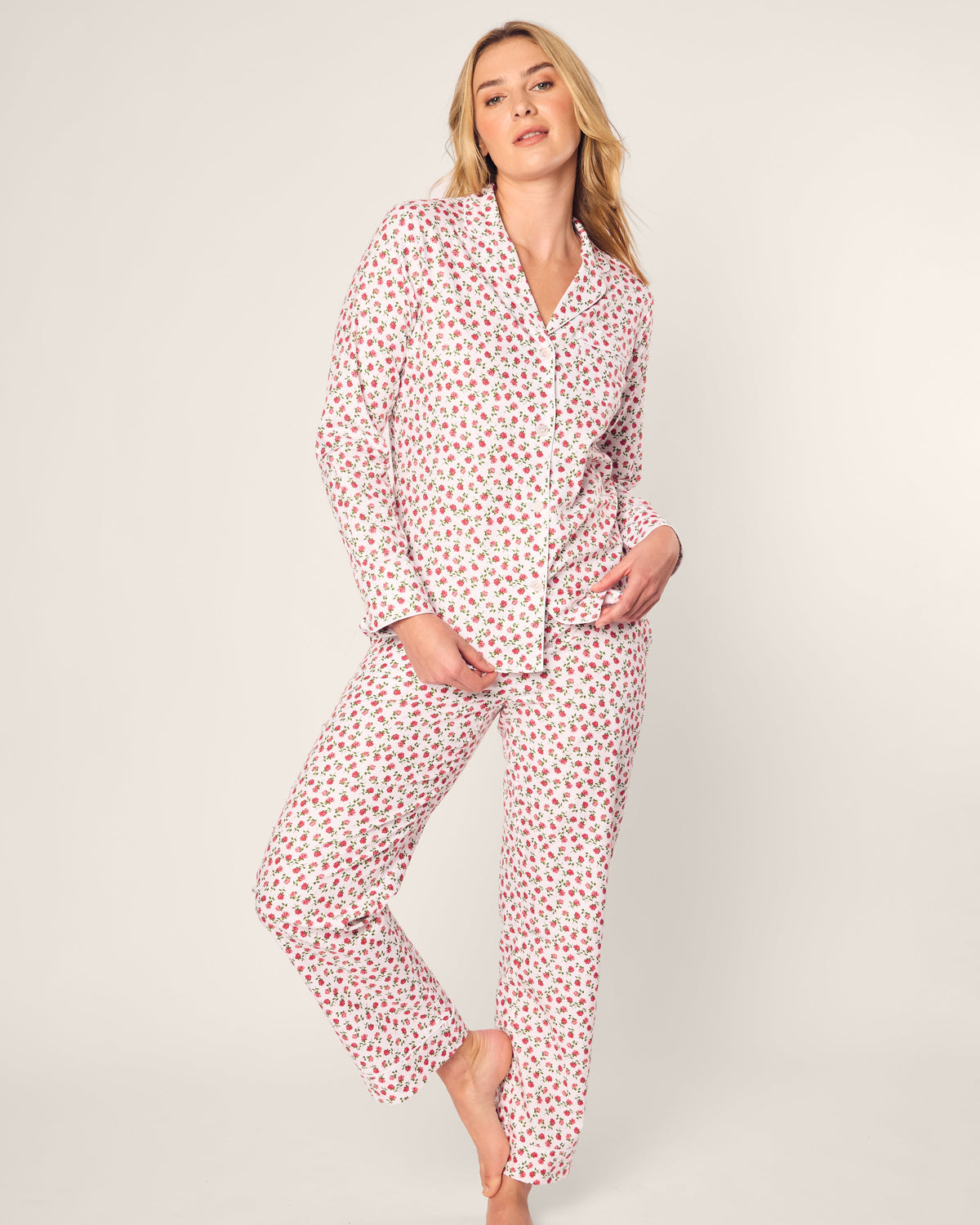 Women’s Twill Pajama Set in Petite Petals