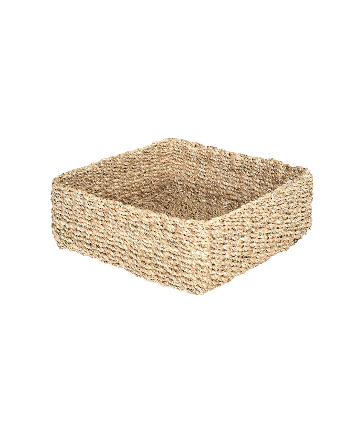 Rebecca Udall, Light brown small-sized square rattan wicker handwoven storage organisation basket