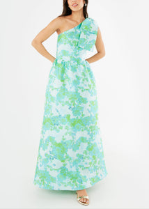 Caroline Gown Green Abstract Brocade