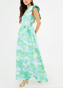 Caroline Gown Green Abstract Brocade