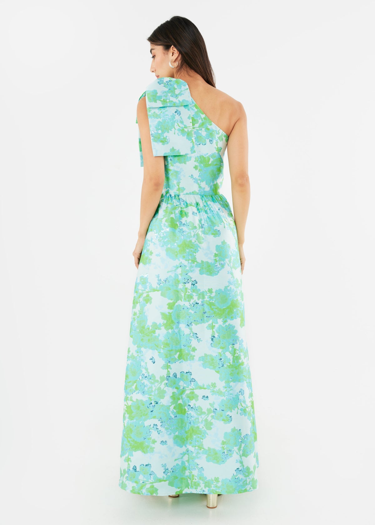 Caroline Gown Green Abstract Brocade