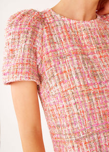 Marty Dress Pink Multi Tweed