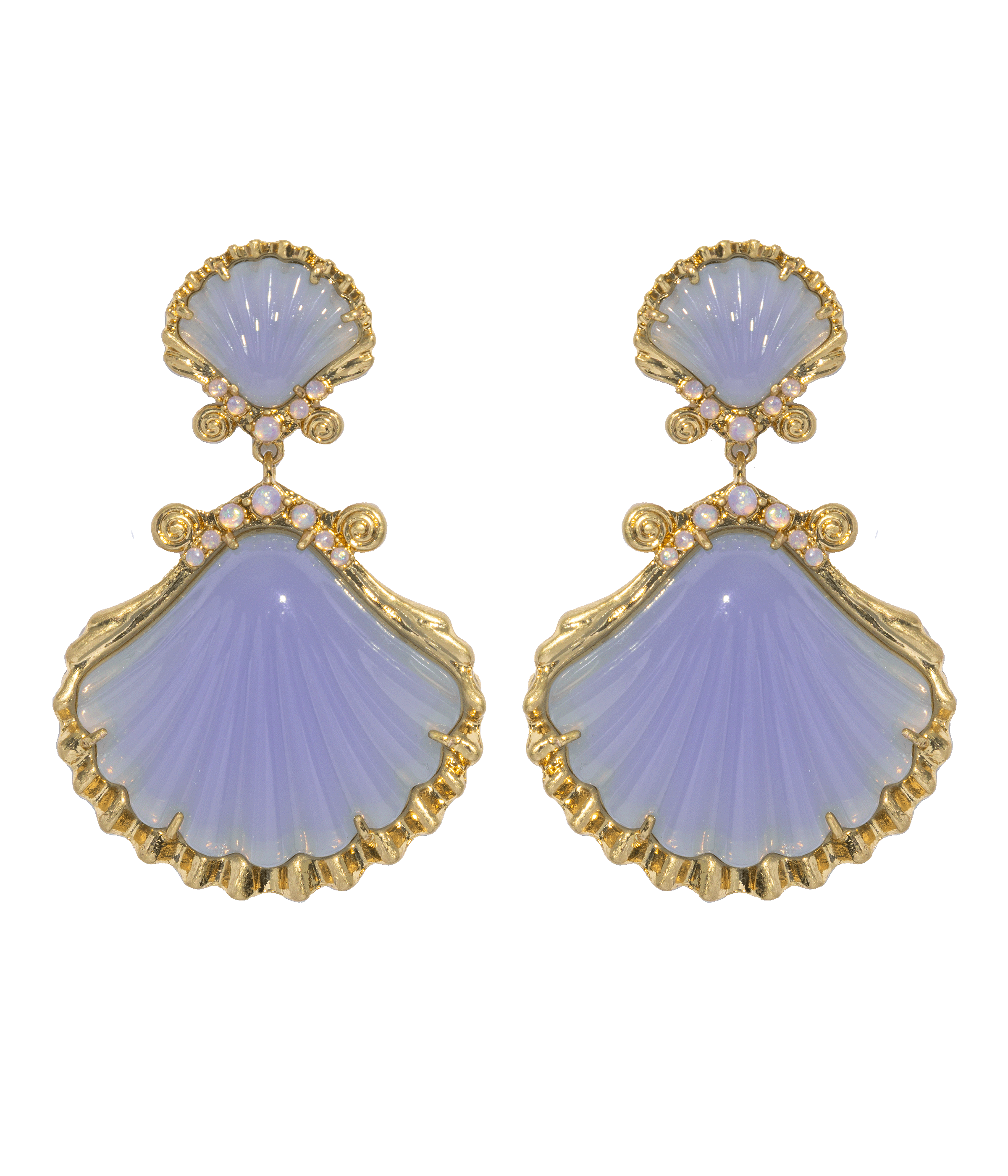 Aegean Shell Earrings in Blue