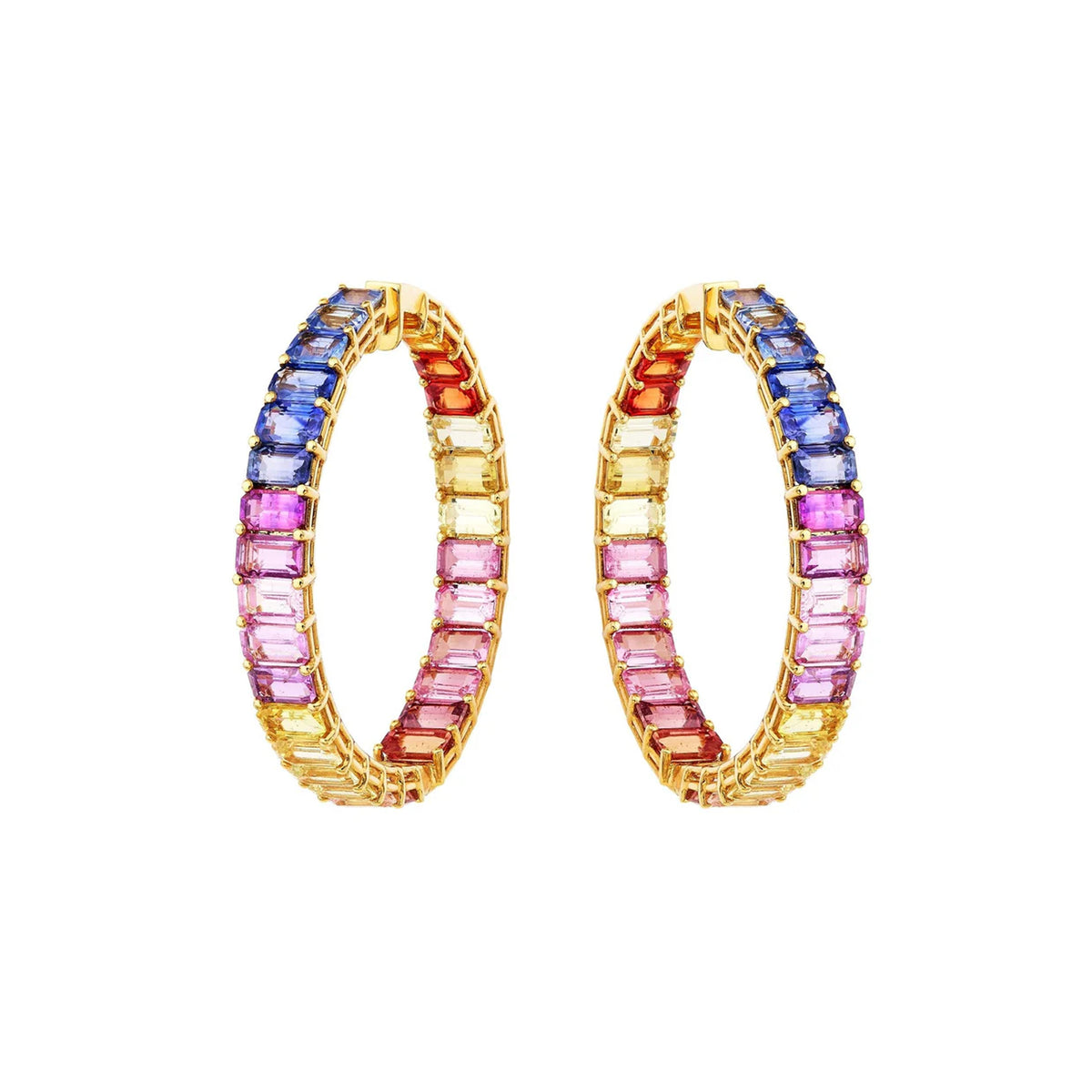 Alba Multi-Colored Sapphire Hoop Earrings