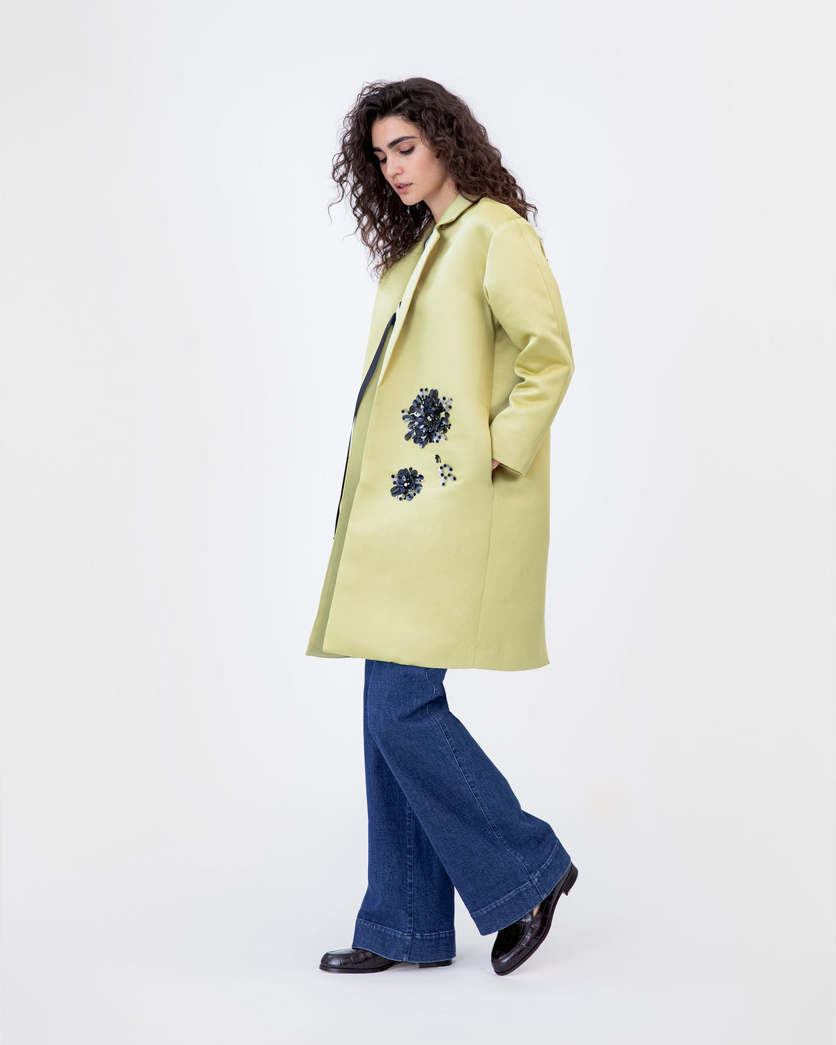 Alessandra Coat in Chartreuse