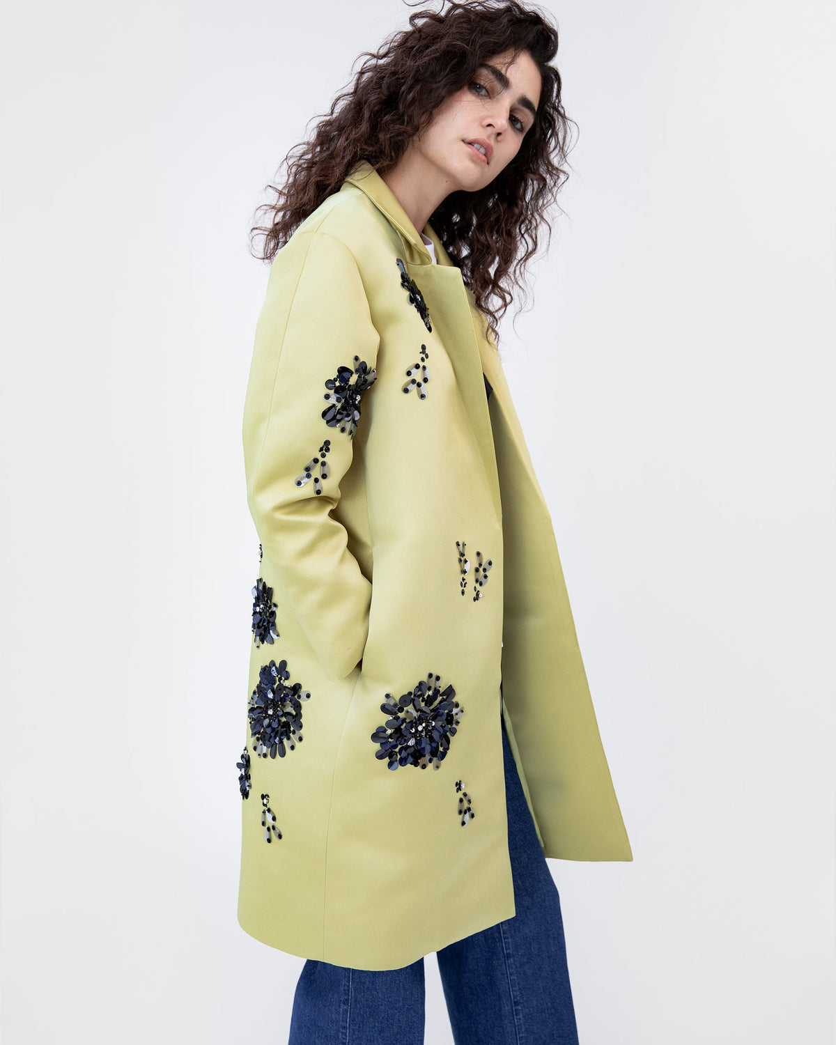 Alessandra Coat in Chartreuse