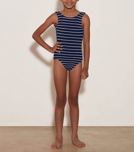 Kids Alva Swimsuit in Navy/White Stripe