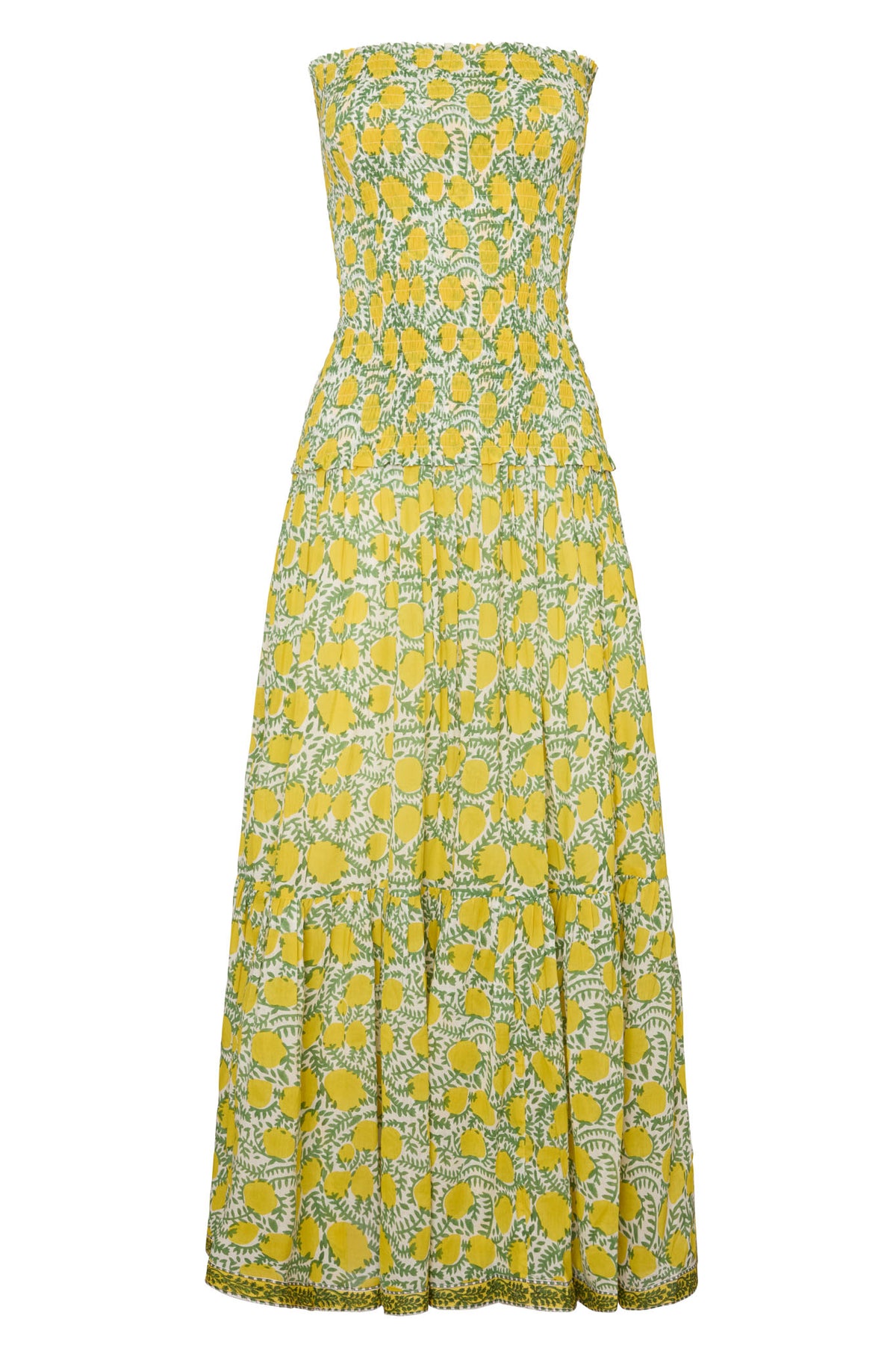 Amalfi Mermaid Dress Yellow Lemon Vine