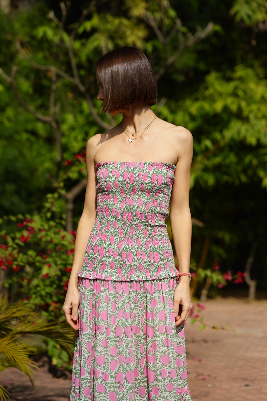 Amalfi Mermaid Dress Pink Lemon Vine