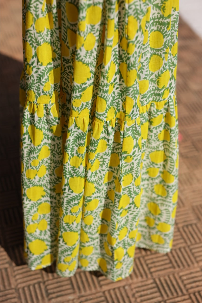 Amalfi Mermaid Dress Yellow Lemon Vine