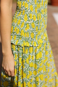 Amalfi Mermaid Dress Yellow Lemon Vine