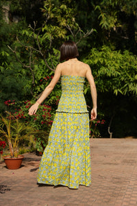 Amalfi Mermaid Dress Yellow Lemon Vine