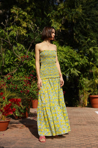 Amalfi Mermaid Dress Yellow Lemon Vine