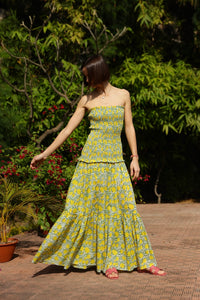 Amalfi Mermaid Dress Yellow Lemon Vine