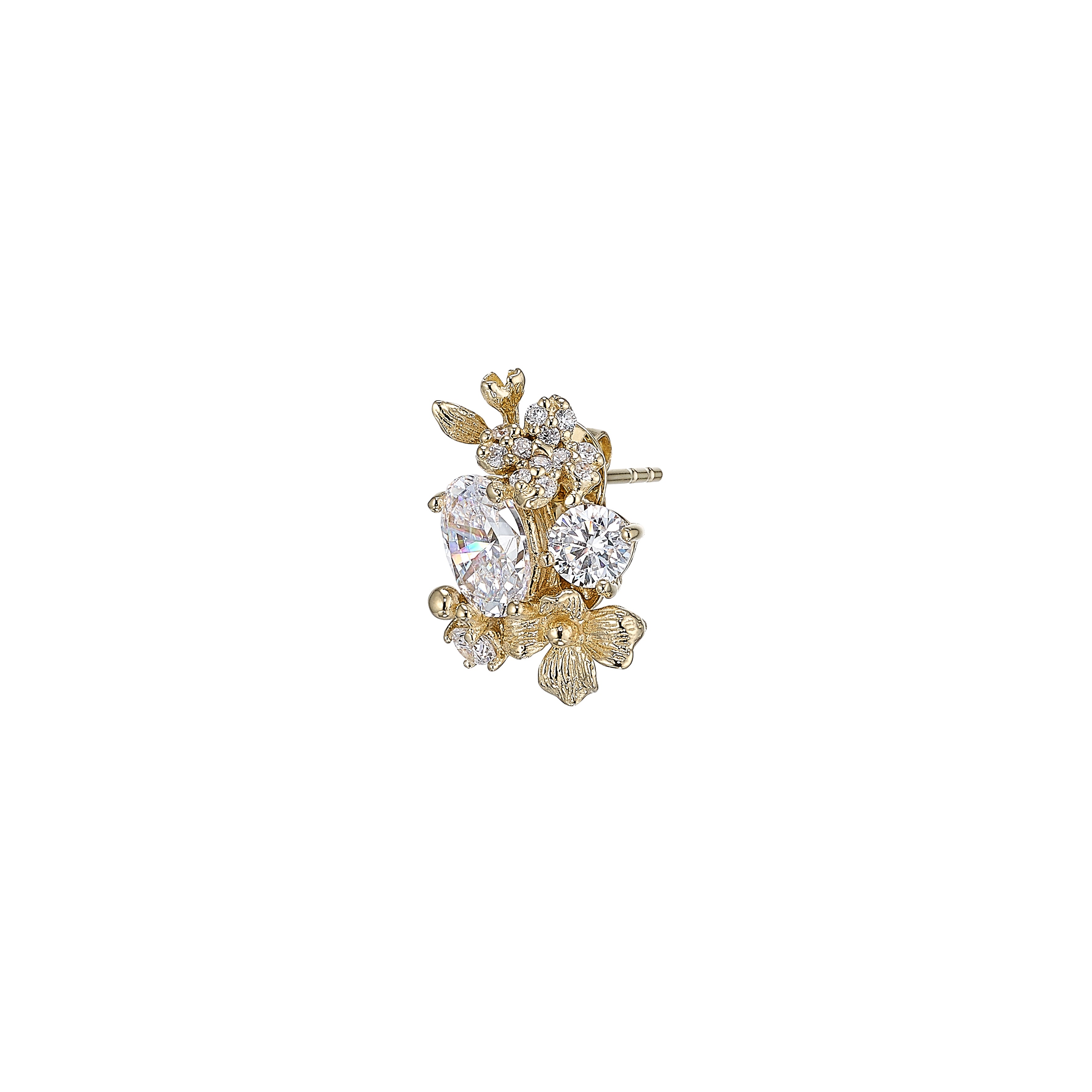 Golden Posy Diamond Studs