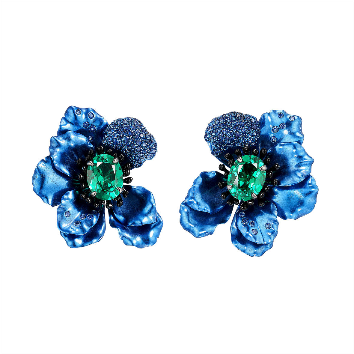 Paraiba Blue Poppy Earrings