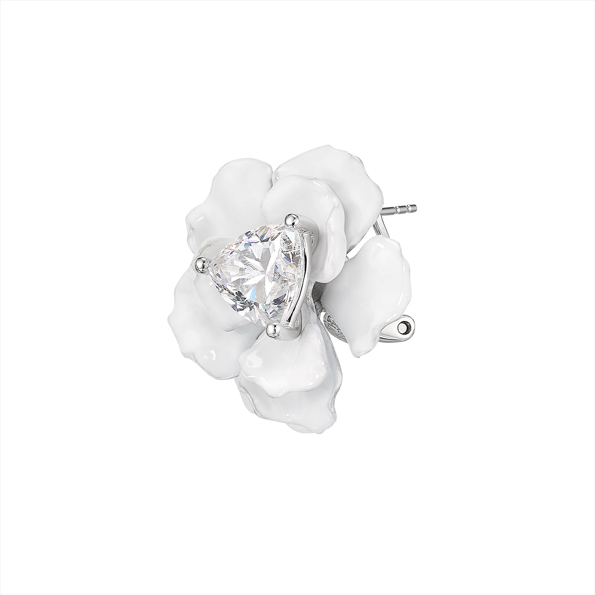 Snowflower Rose Studs