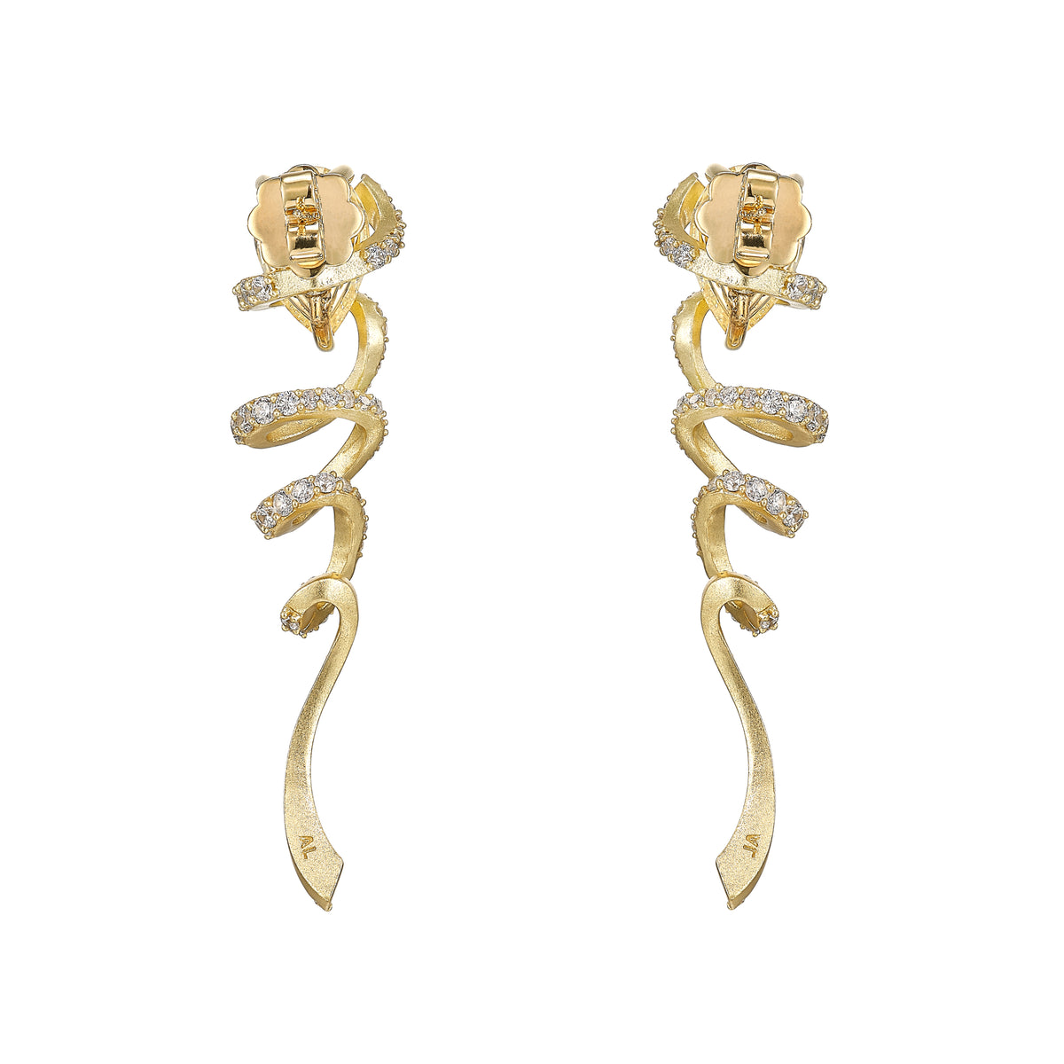 Golden Ribbon Twirl Earrings