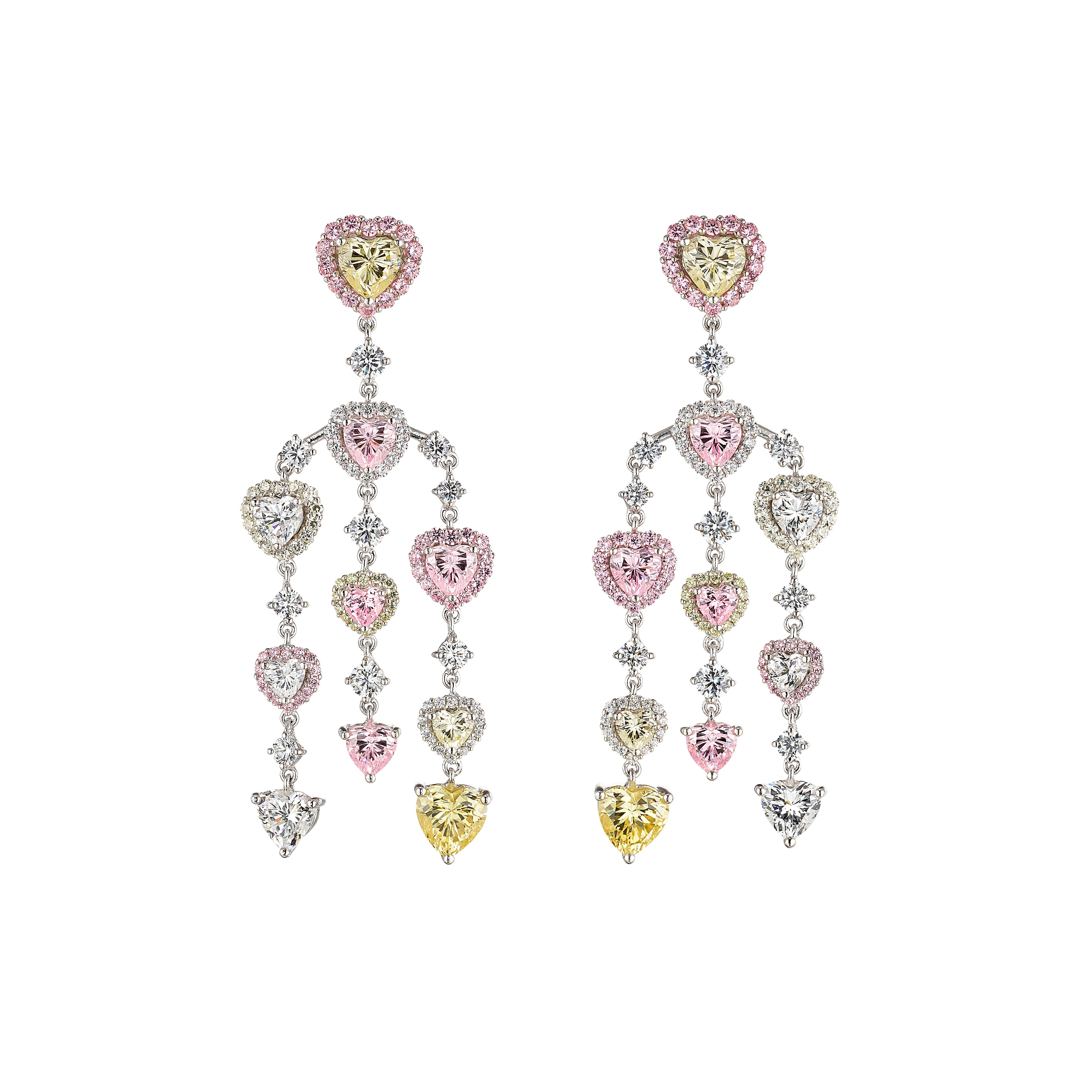 Love Heart Chandelier Earrings