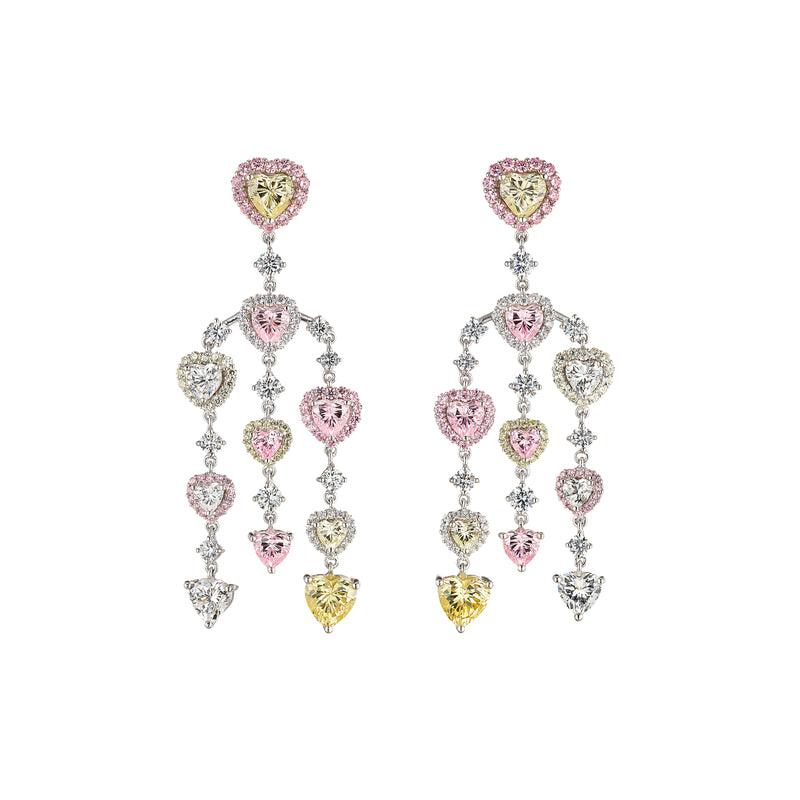 Love Heart Chandelier Earrings