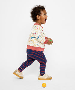 Andy Baby Legging in Navy Fine Stripe