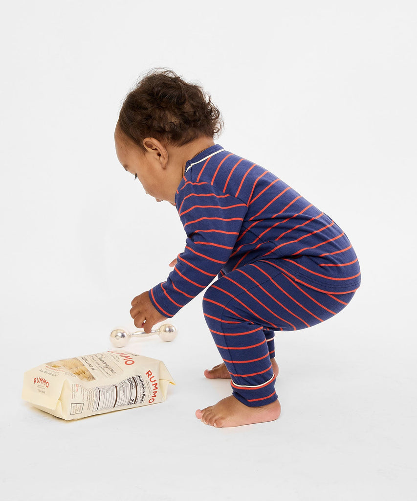 Andy Baby Legging in Navy Fine Stripe