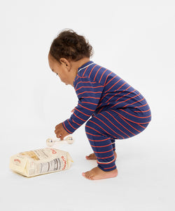Andy Baby Legging in Navy Fine Stripe