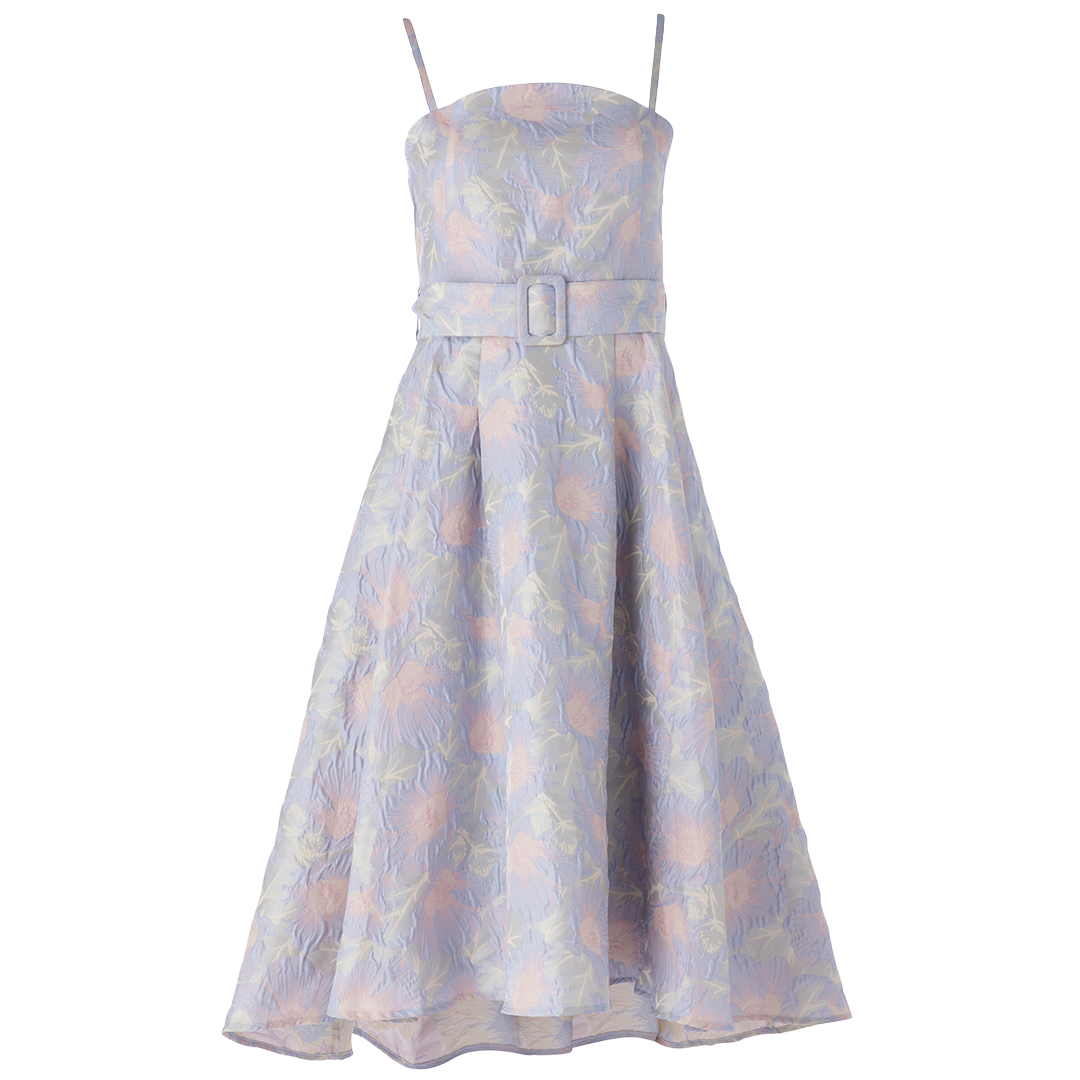 Annabelle Dress in Lilac Floral Jacquard