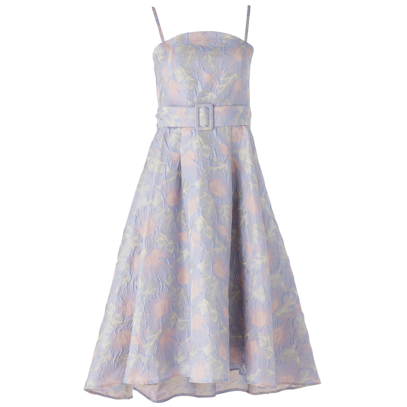 Annabelle Dress in Lilac Floral Jacquard