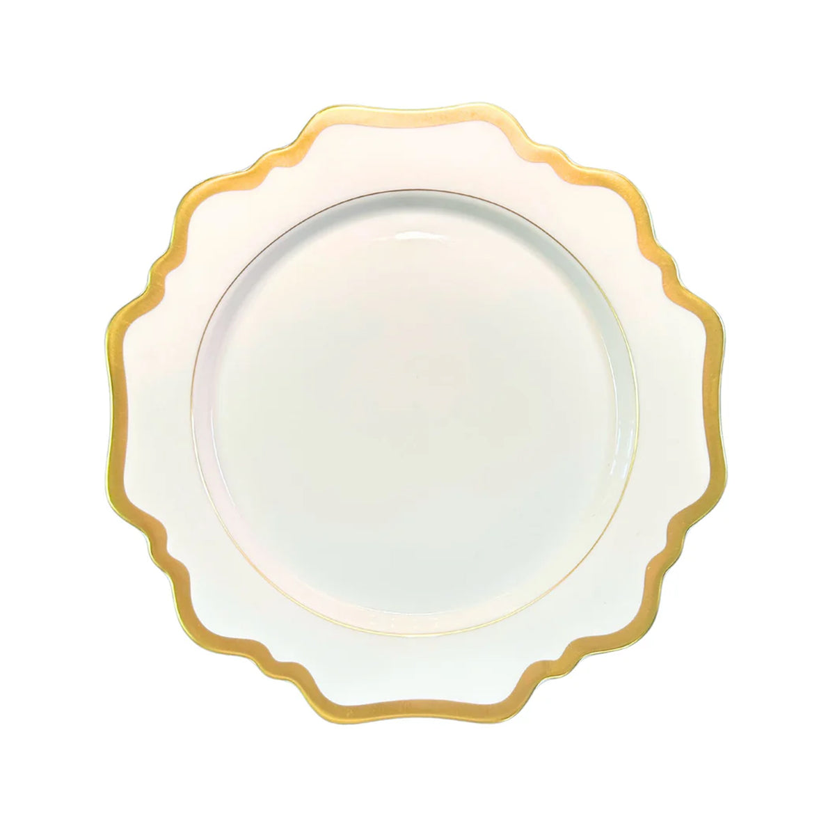 Antique White Dessert in Gold Rim