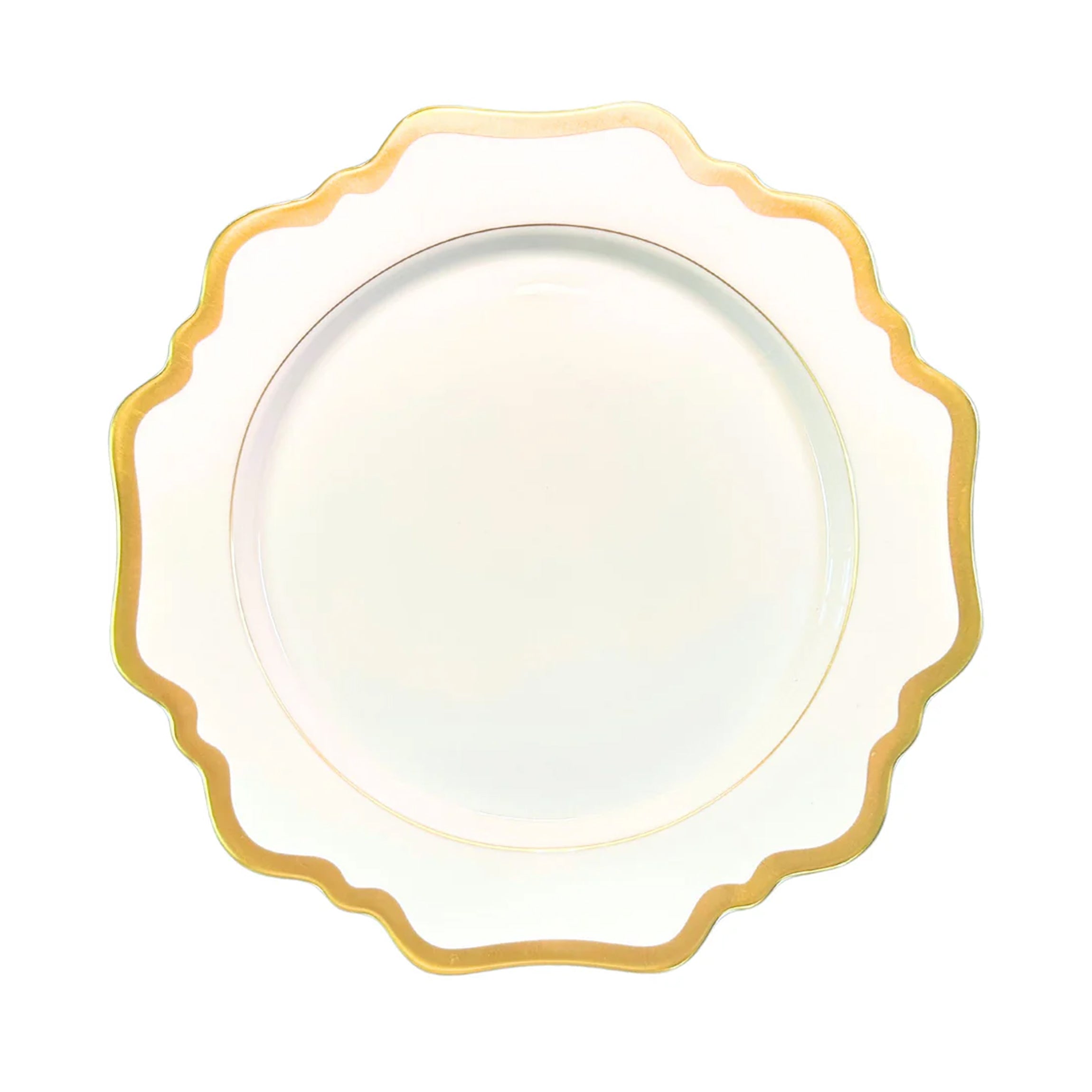 Antique White Dinner in Gold Rim