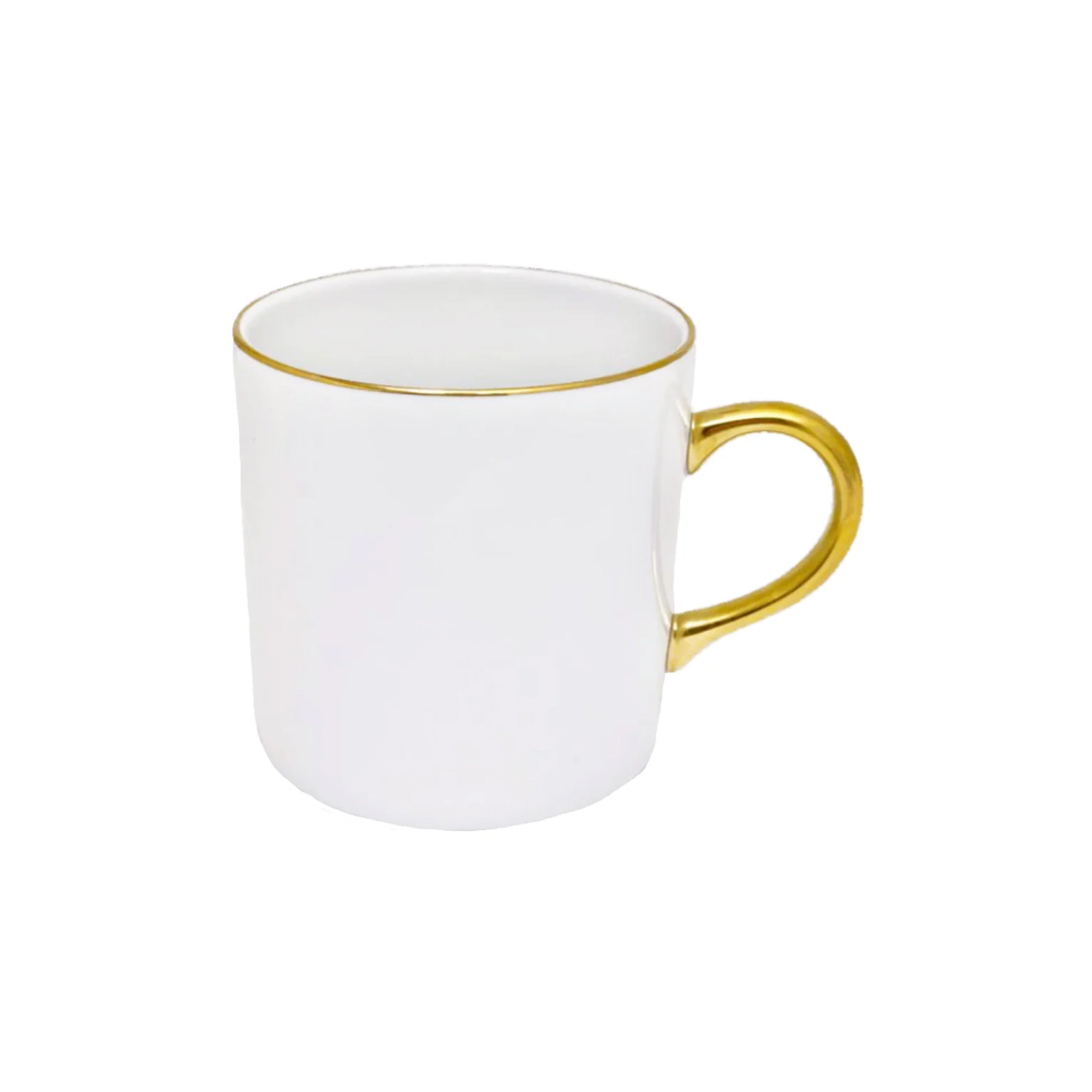 Antique White Mug in Gold Rim