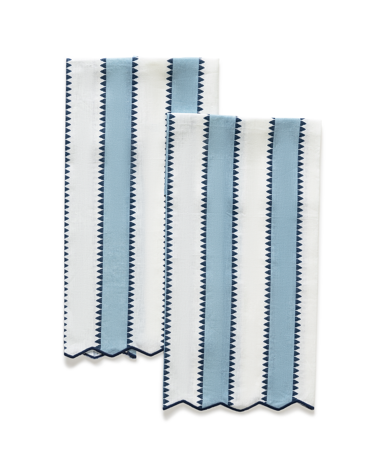 Matouk Schumacher Apollo Stripe Guest Towels in Sky, Set of 2