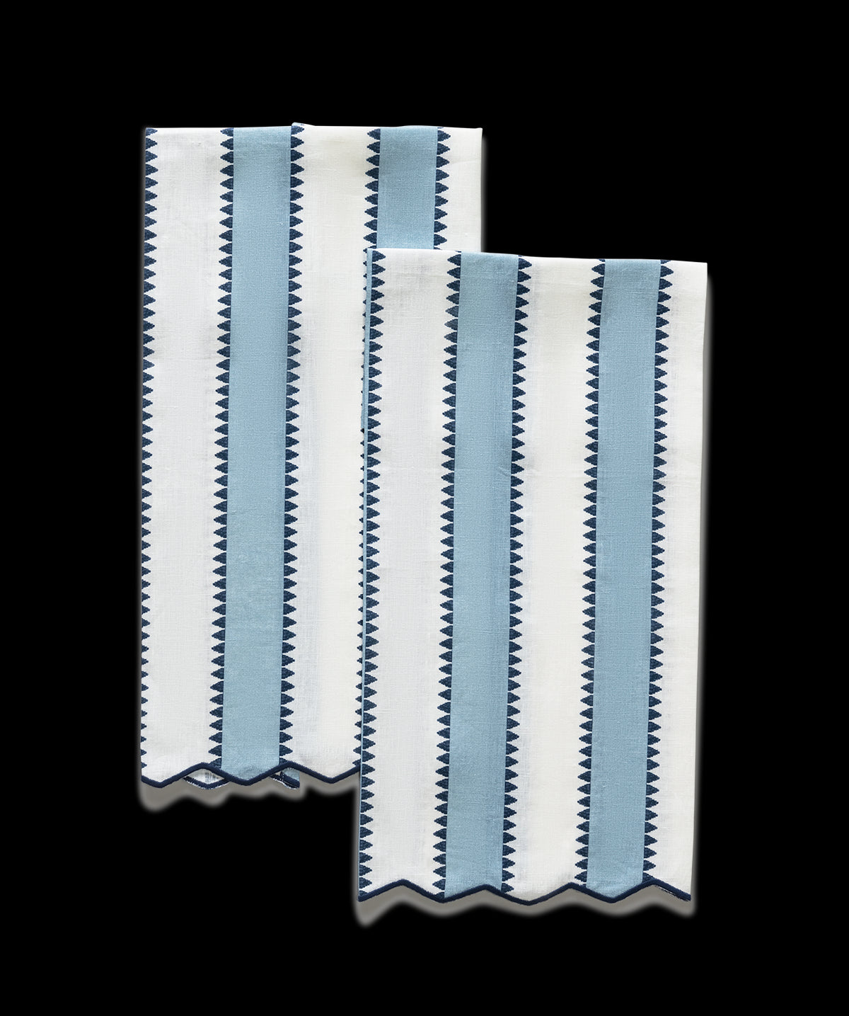 Matouk Schumacher Apollo Stripe Guest Towels in Sky, Set of 2