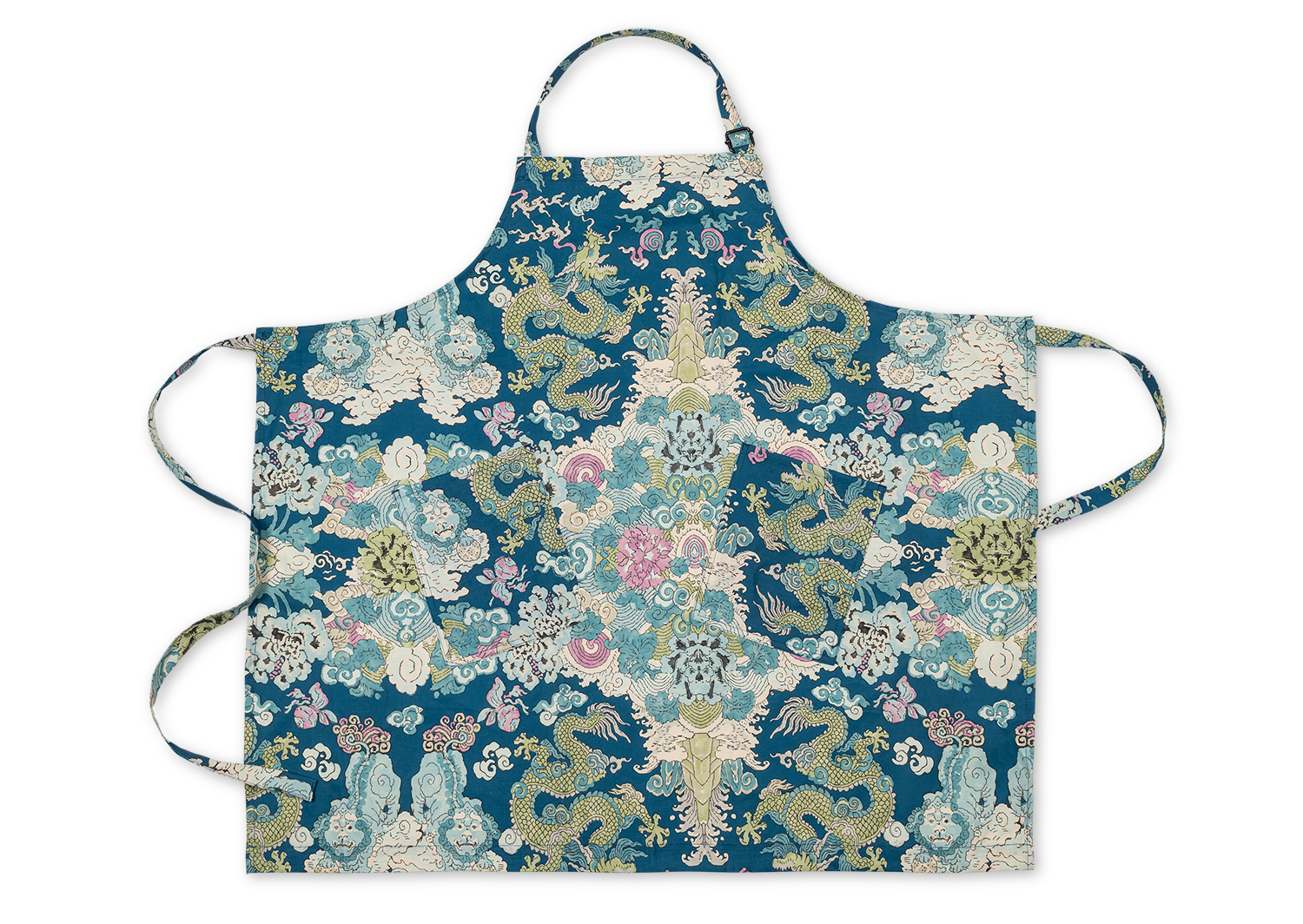 Matouk Schumacher Linen Apron in Magic Mountain Aquarius