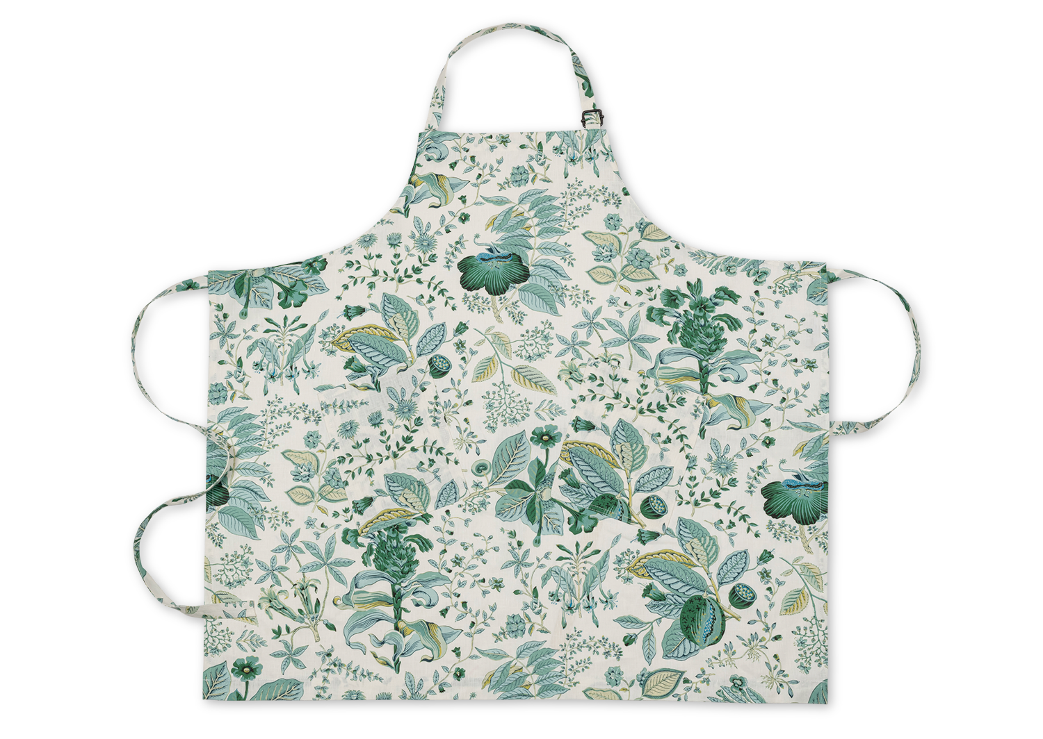 Matouk Schumacher Linen Apron in Pomegranate Emerald