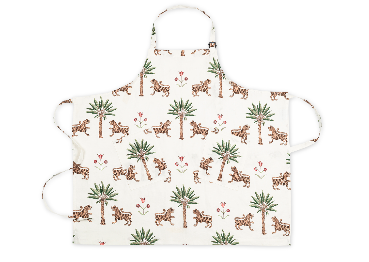 Matouk Schumacher Linen Apron in Tiger Palm Tigereye