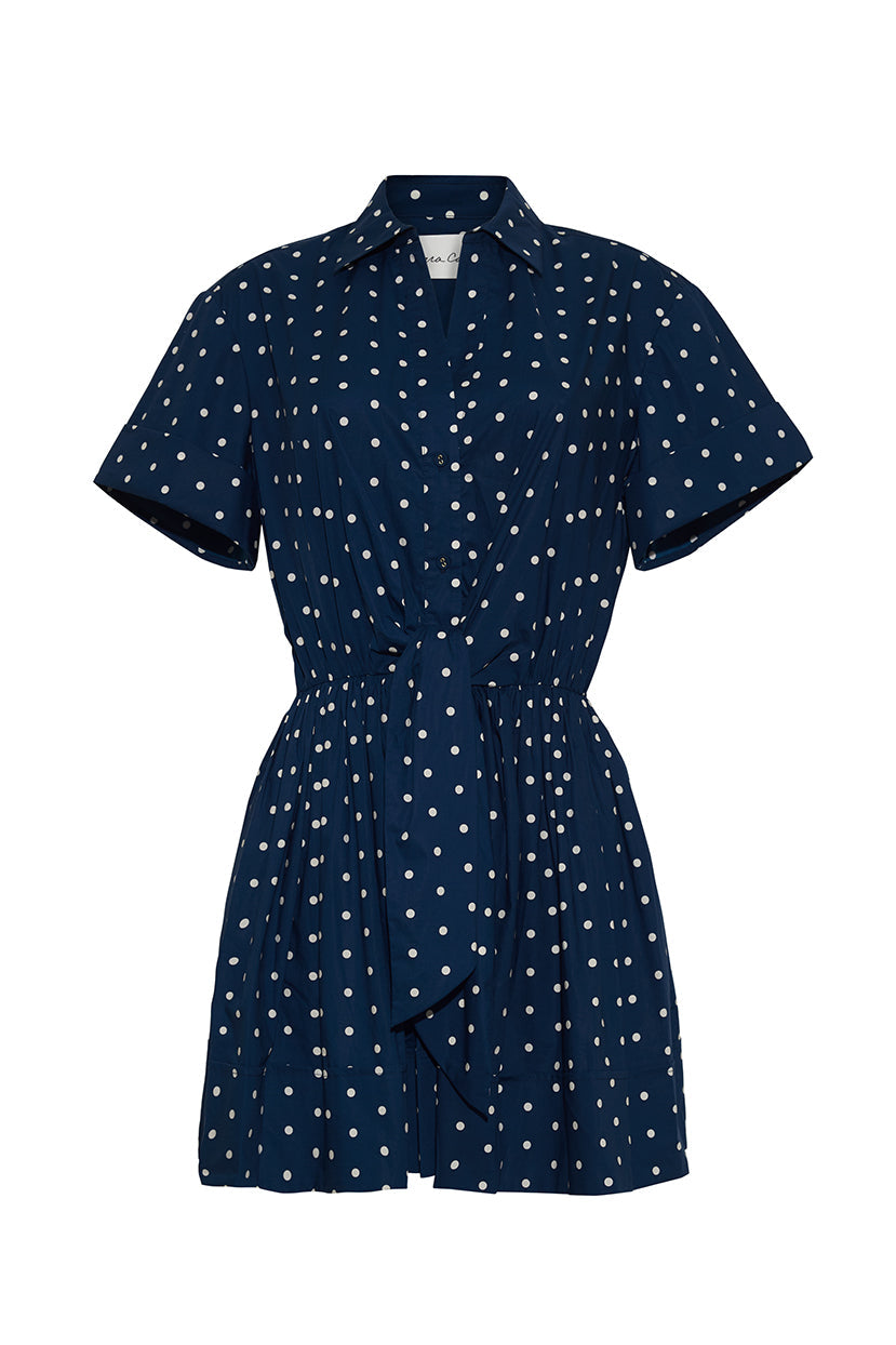 Asbury Mini Dress in Dots Navy