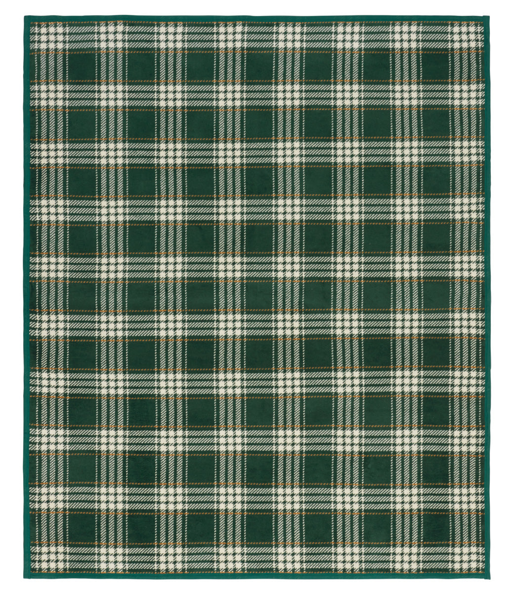 Autumn Plaid Blanket in Evergreen